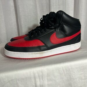 Nike Red and Black Court Vision Mids
